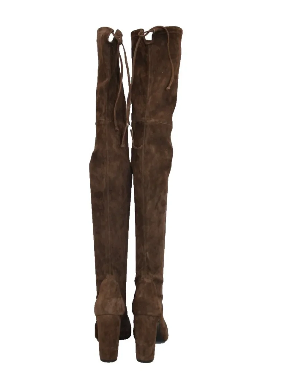 $1100 STUART WEITZMAN VIDALAND OVER THE KNEE BROWN SUEDE CHUNKY HEEL 8.5 (PD17)